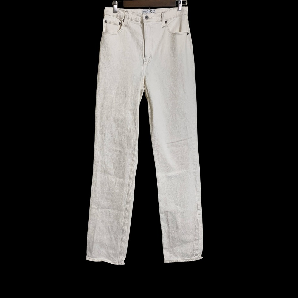 Abercrombie & Fitch The 90s Straight Ultra High Rise Jeans Cream White 29